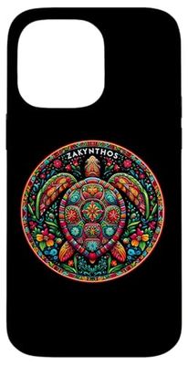 Zakynthos Floral Sea Turtle Zante Island Greece Souvenir Case for iPhone 14 Pro Max