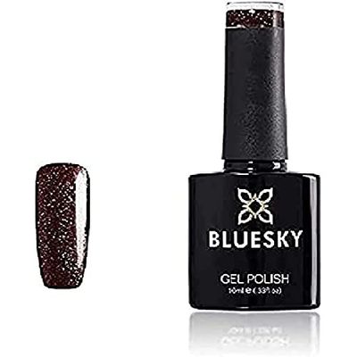 Bluesky Smalto Per Unghie Gel, Burgundy Maroon Glitter, Vip9, Luccichio, Buio Rosso, Buio (Per Lampade Uv E Led) - 10 Ml