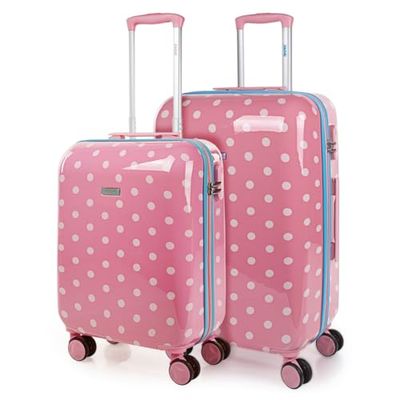 SKPAT 132300B - Valises de Voyage Signature - Ensemble de valises de Voyage légères - Cadenas à Combinaison, Rose, Taupes, 55 cm + 65 cm, S + M