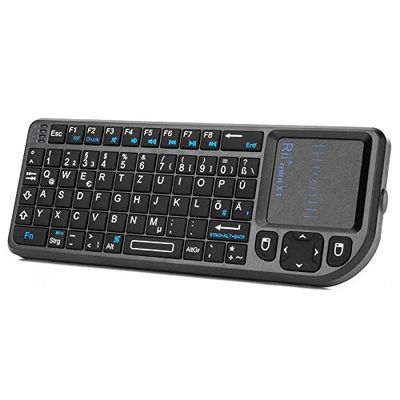 Rii X1 Mini-toetsenbord draadloos, draadloos toetsenbord met touchpad, mini-toetsenbord voor Smart TV afstandsbediening/PC/PAD/Xbox 360/PS3/Google Android TV Box/HTPC/IPTV (De lay-out)