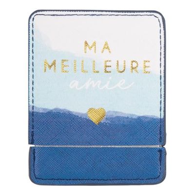 DRAEGER PARIS 1886 - Miroir de Poche Personnalisé Ma Meilleure Amie avec Étui Bleu - Miroir Carré Compact pour Maquillage - Idéal Maison, Sac à Main et Voyages