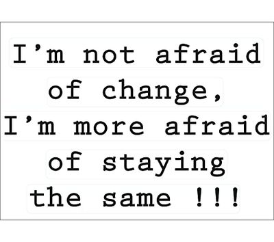 PLAGE 152832 Stickers - Wall Adhesive- I'M Not Afraid of Change, Black (48 x 68 cm)