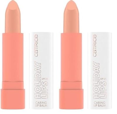 Catrice Cosmetics Holiday Lips Balsamo Labbra con SPF, curativo, protettivo, traslucida (3.5 g) (Confezione da 2)