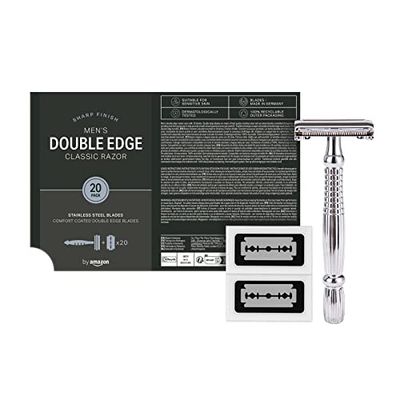 by Amazon hombre Maquinilla de doble filo clásica con 20 cuchillas