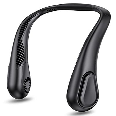 Bladeless nekventilator draagbare persoonlijke ventilator 5000 mAh batterij aangedreven draagbare koelventilator - Max 21 uur werktijd 3 snelheden USB C oplaadbaar - voor buiten reizen terras tuin