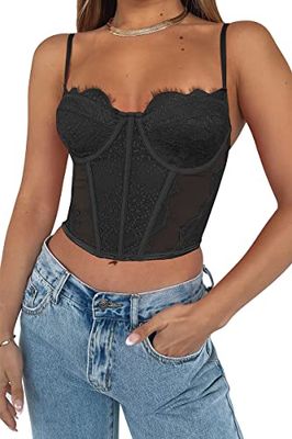 Dealmore Women's Bustier Corset, Black, Medium