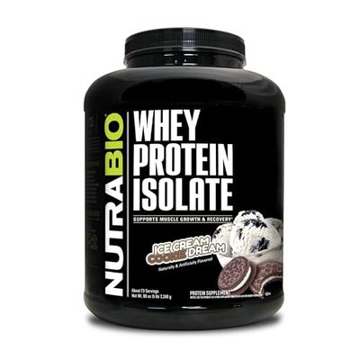 NutraBio Whey Protein Isolate Ice Cream Cookie Dream 2268 g