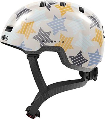 ABUS kinderhelm Skurb Kid - robuuste fietshelm in skaterlook met ruimte voor een vlecht of staart in diverse designs - voor meisjes en jongens - Grijs, maat S