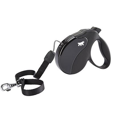 Ferplast - Correa Extensible para Perros Amigo Cord M, Cordón retráctil, 5 m, máx. 25 kg, Negro