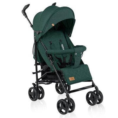 LIONELO Cochecito de bebé de Irma de hasta 15 kg, ligero y moderno, con función reclinable, plegable, ruedas grandes de 6 pulgadas, cesta grande, bolsa, mosquitera