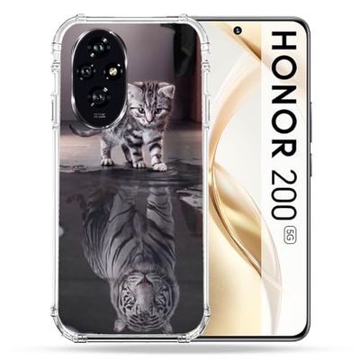 Cokitec Förstärkt fodral för Honor 200 5G djur katt reflektion