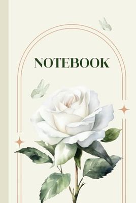 White Floral Notebook: Journal Notebook, 6"x9", 120 Lined Pages