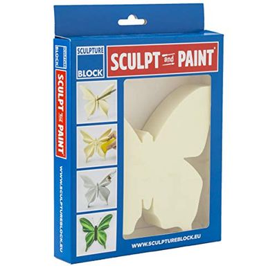 Sculpture Block SP 101 - Bloc de modelado de espuma rígida, diseño de mariposa, color blanco