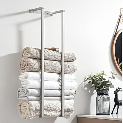Toalleros para baño, toalleros para baño, Montaje en Pared, toallero de Pared para almacenar Toallas, Batas, toallero de baño con Ganchos para Almacenamiento de Toallas de baño de Espacio pequeño,