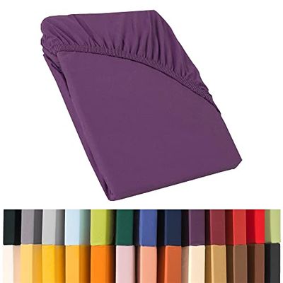 CelinaTex Relax Lençóis ajustáveis cama Boxspring cama de água algodão elastano 180 x 200 - 200 x 220 cm roxo