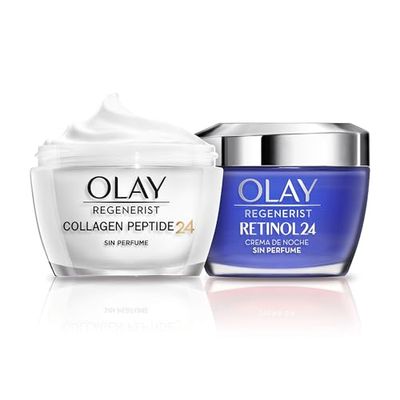 Olay Regenerist Retinol 24 Crema Hidratante de Día y Noche Sin Perfume, con Collagen Peptide24, Pack x 2 Uds, Piel Fuerte Y Luminosa En 14 Días, 100 ml