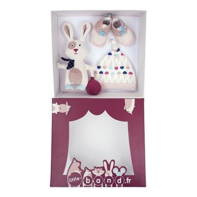 LITTLE BAND Coffret Naissance Bonnet/Chaussons/Peluche