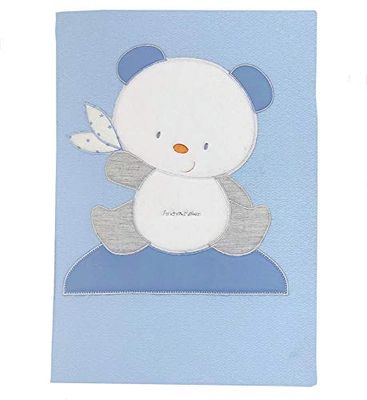 Andy & Helen 2/501cd03 C manta cuna bordado Piquet, Celeste