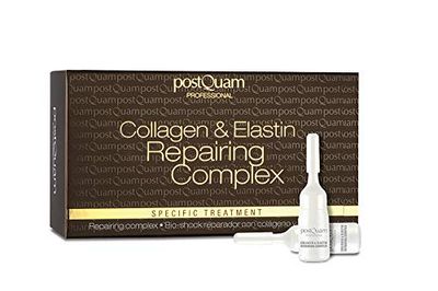 Postquam - Fiale Viso Antietà e Antirughe Bio-Shock Repair con Collagene ed Elastina - Trattamento di Effetto Lifting Immediato per il Viso, Migliora l'Elasticità della Pelle - 12 fiale x 3 ml