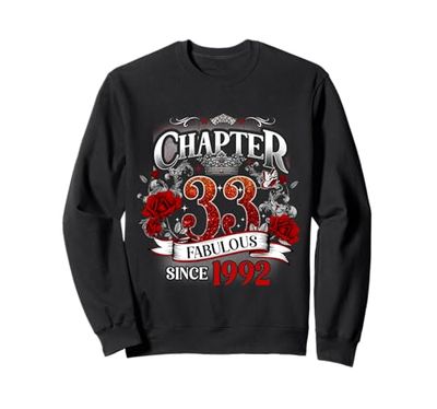 Womens Chapter 33 Fabulous Since 1992 33rd Birthday Queen Felpa