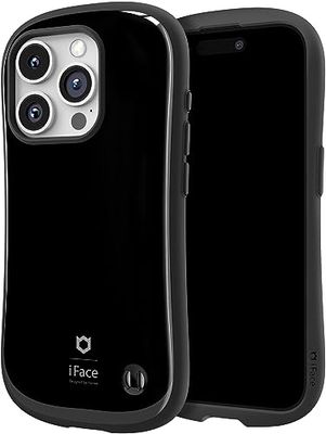 iFace Kompatibel med iPhone 15 Pro fodral – [första klass] gulligt droppsäkert hårt mobiltelefonfodral – svart