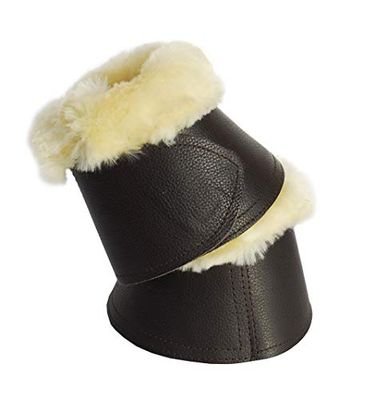 Rhinegold Leather Sheepskin Trim Over-Reach Boot-S-Brn/Nat, marrón/Beige