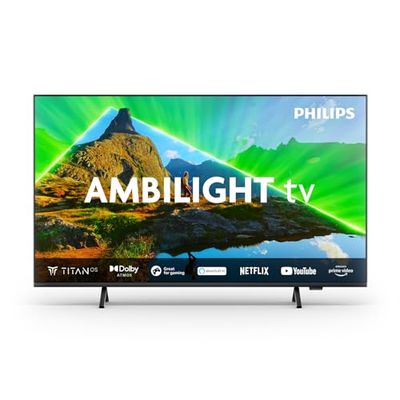 Philips Ambilight 75PUS8319 Smart TV LED 4K - Display 75'' con piattaforma Titan OS Pixel Precise Ultra HD e Dolby Atmos Sound, funziona con Alexa e Google Voice Assistant - Cornice nera opaca