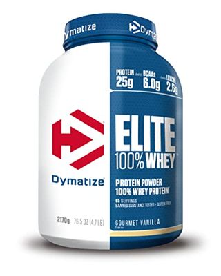 Dymatize Elite 100% Whey Gourmet Vanilla 2170g - Low Sugar Whey Protein + BCAAs