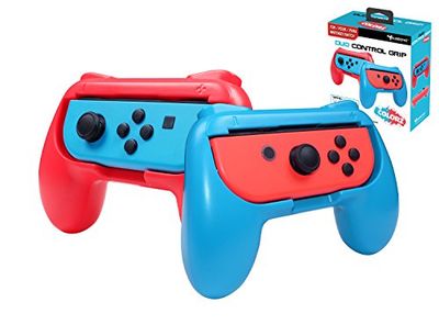 Subsonic Handvatten Controller voor Joy-Cons Nintendo Switch/Pack van 2 Comfort Handgrepen voor Joy Cons, Rood en Blauw Fluorescerend