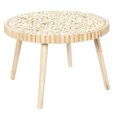 HOME DECO FACTORY Nuevo 2024-MESA Auxiliar D.60 H.40 TRONCO Table Basse Rondin D60Cm, Marron, 60x40x60