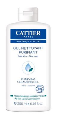 Cattier - Gel Nettoyant Purifiant Bio - Soin Peaux Jeunes Grasses à Imperfections - 200 ml