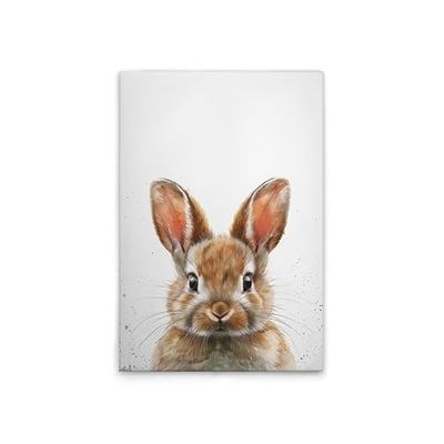 A.S. Création DD133006 Impression sur toile pour chambre d'enfant Motif bébé lapin Blanc/marron 60 x 90 cm