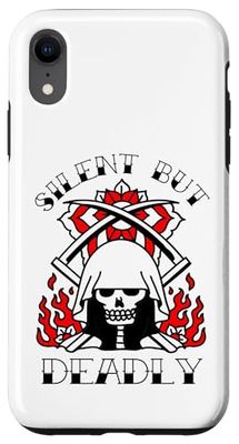 Old School Tattoo Fart Ninja Silent But Deadly Funny Stupid Case for iPhone XR