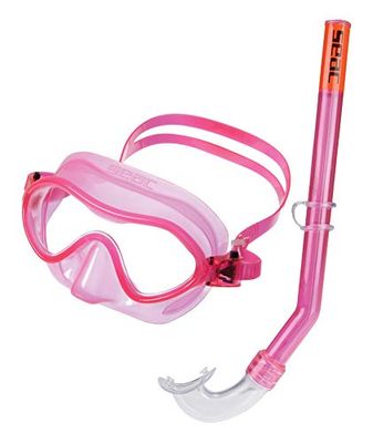Seac Set Baia pakket voor kinderen 4-8 jaar, met duikmasker en snorkel, lichtblauw, junior