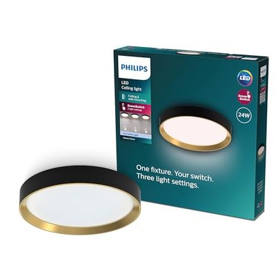 Philips Hanno soffitto SceneSwitch, rotondo, 24W, 2800Lm, 4000K, nero, IP20