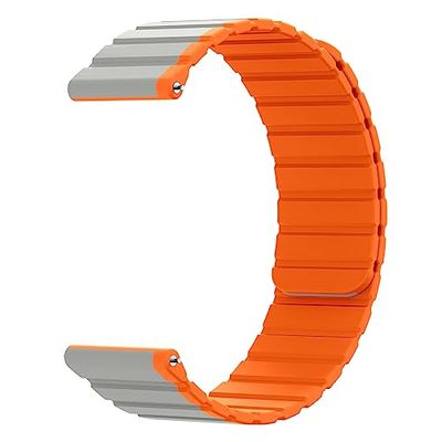 System-S Correa de silicona magnética de 20 mm para Samsung Galaxy Watch 5 4, color naranja, gris y naranja, Eine Grösse