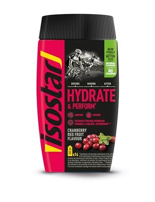 Isostar Hydrate & Perform Saveur Cranberry - Poudre pour Boisson Isotonique -14 Doses -560 g
