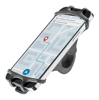 Newrban NEWMHOLDERSILICONK telefoonhouder voor stuur, uniseks, volwassenen, zwart, voor smartphones tot 6,7 inch