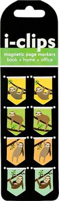 Sloths i-Clips Magnetic Page Markers (Set of 8 Magnetic Bookmarks)