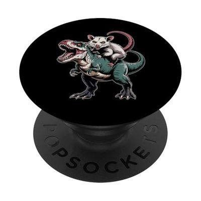 Zarigüeya de zarigüeya salvaje a caballo T-Rex PopSockets PopGrip Adhesivo