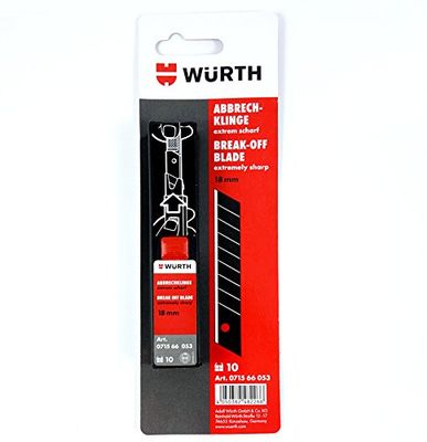 Würth 4050382482266 – 10 lâminas de substituição muito afiadas, 18 mm