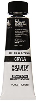 Daler-Rowney Cryla Acrylic 75 ml Metallic Black Imit, Professional Artists