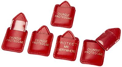 Adriatica lädervaror Protect Me Everywhere läderhållare (förpackning med 5 bitar) – (exklusive medalj), Röd,