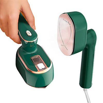 ZStarlite Stoomstrijkijzer, 1000 W, inklapbaar en draagbaar, mini-reisstrijkijzer, nat en droog, snelle opwarming in 15 seconden, handstomer, ideaal voor reizen, thuis en op kantoor (groen)