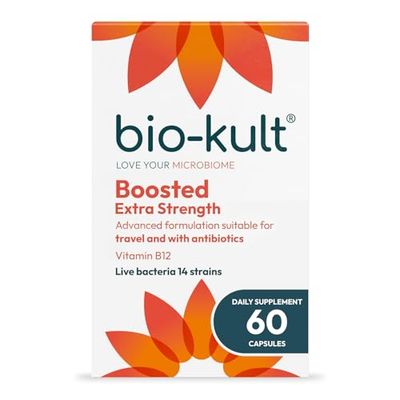 Bio-Kult Boosted Extra Strength Gut Health| 14 Strains | Probiotics for Women & Men | Immune & Digestive Support | Shelf-Stable, Non-GMO, Gluten-Free | 60 Capsules