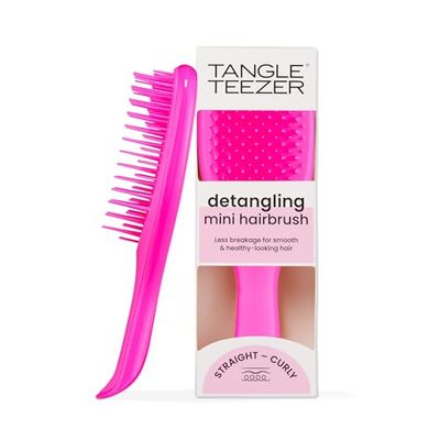 Tangle Teezer Mini Ultimate Detangler - Per capelli bagnati e asciutti - Spazzola districante per tutti i tipi di capelli - Spazzola tascabile da viaggio perfetta per bambini, Rosa (Runway Pink)
