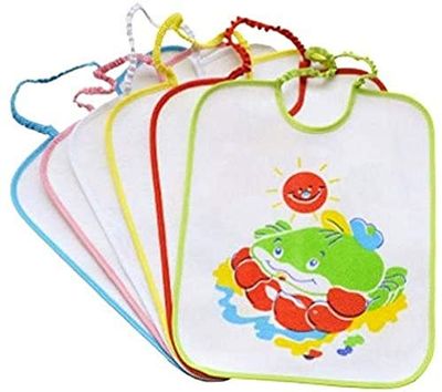 Bubabù Bav130 Dragon-haklapp för spädbarn, plastbelagd, med elastiskt band, 31 x 38 cm, 6 stycken