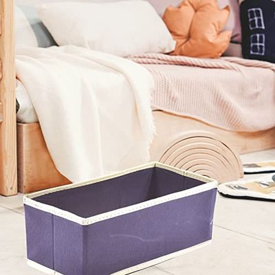 HOUSE COLLECTION Boîte de rangement pliable 28 x 14 x 11 cm avec rangement pour tiroirs, organisateurs de linge Intima, boîtes de rangement pour chaussettes, soutien-gorge, mouchoirs (bleu)