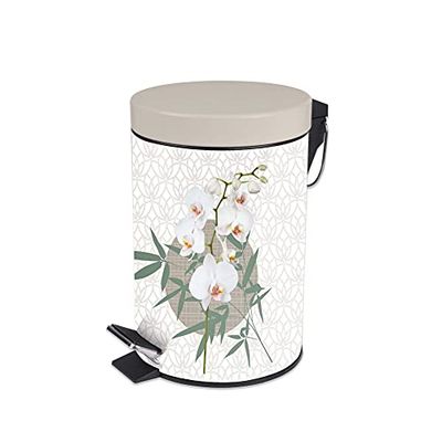 Douceur d'Intérieur, Poubelle à Pédale (3 L) Azia, Métal Imprimé