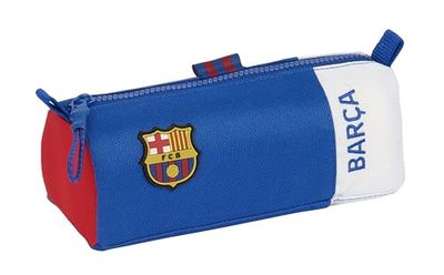 Safta F.C. Barcelona 2. Team etui met ritssluiting en vak, pennenetui voor kinderen, ideaal voor schoolkinderen, comfortabel en veelzijdig, 21 x 7 x 8 cm, blauw en bordeauxrood, Blauw/Granaat,